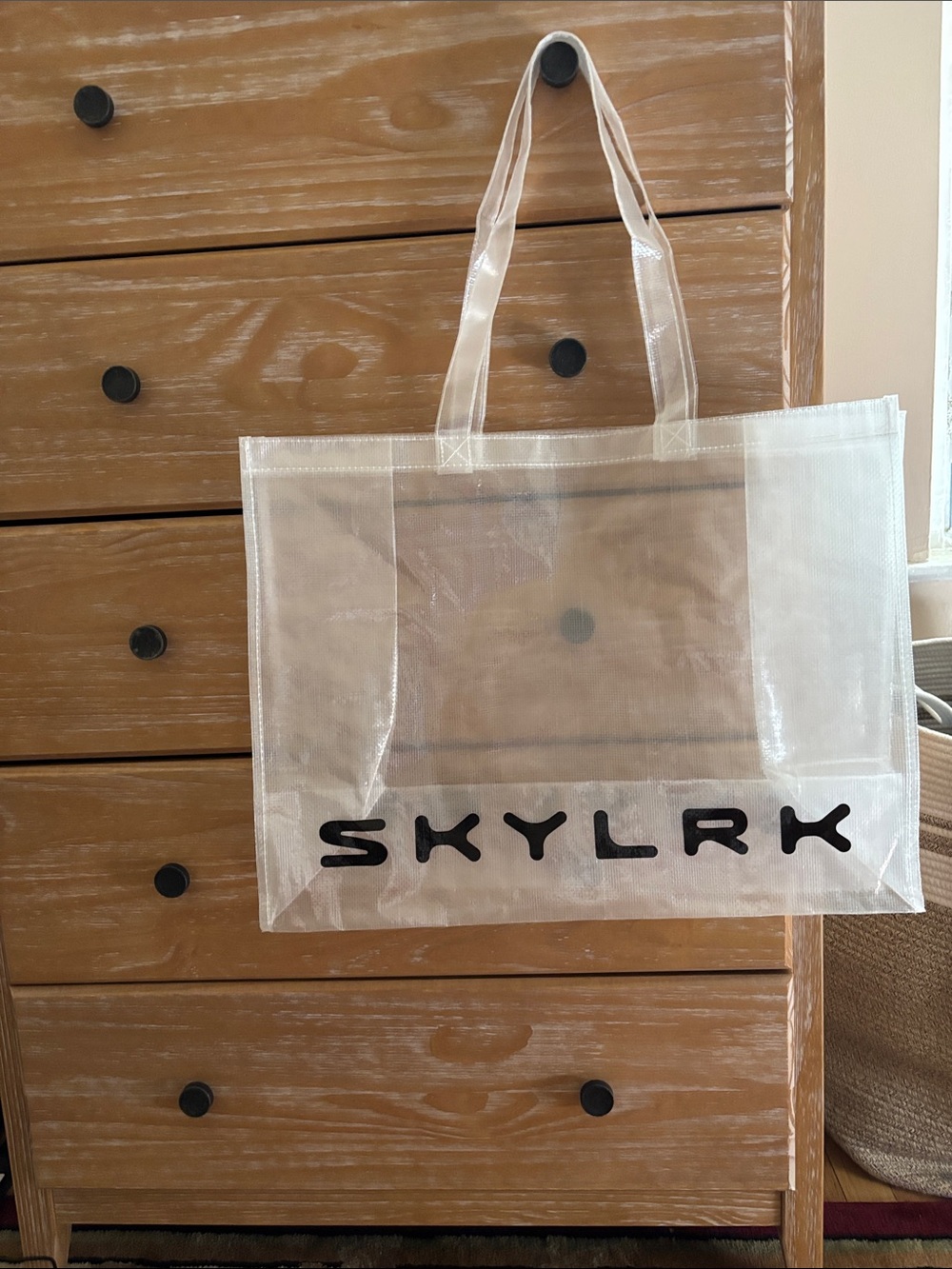 Clear SKYLRK Tote Bag for Men
